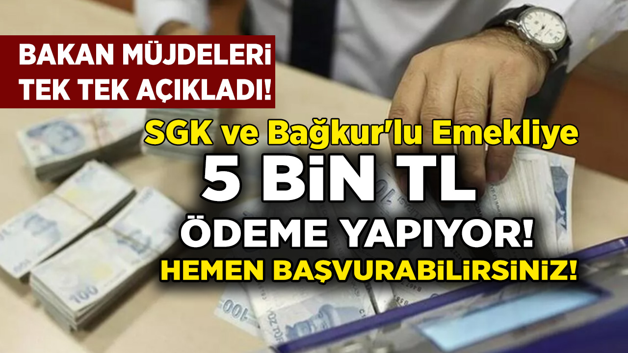 SGK ve Bağkur'lu emekliye 5.000 TL! Başvuran emekli ATM'den anında çekebilecek...