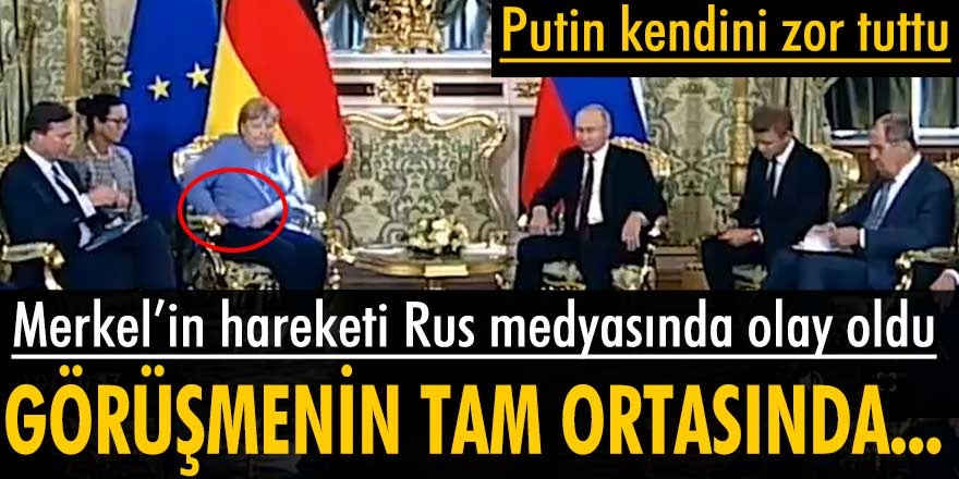 Putin ile Merkel, Rusya'nın başkenti Moskova'da bir araya geldi! Merkel'in hareketi sosyal medyada gündem oldu...